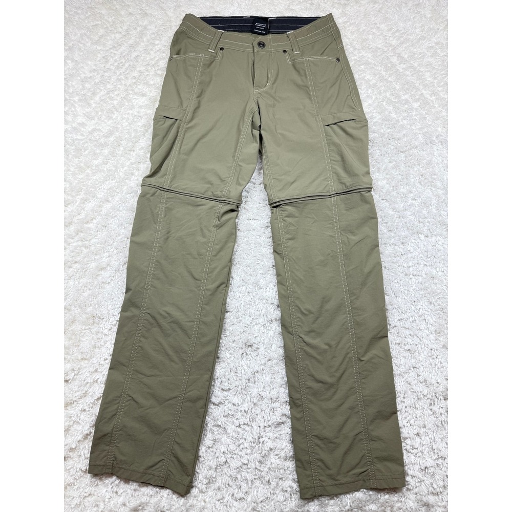 Kuhl Convertible Hiking Pants Womens Size 2 REG Olive Green Outdoor Zip Off Gorp
